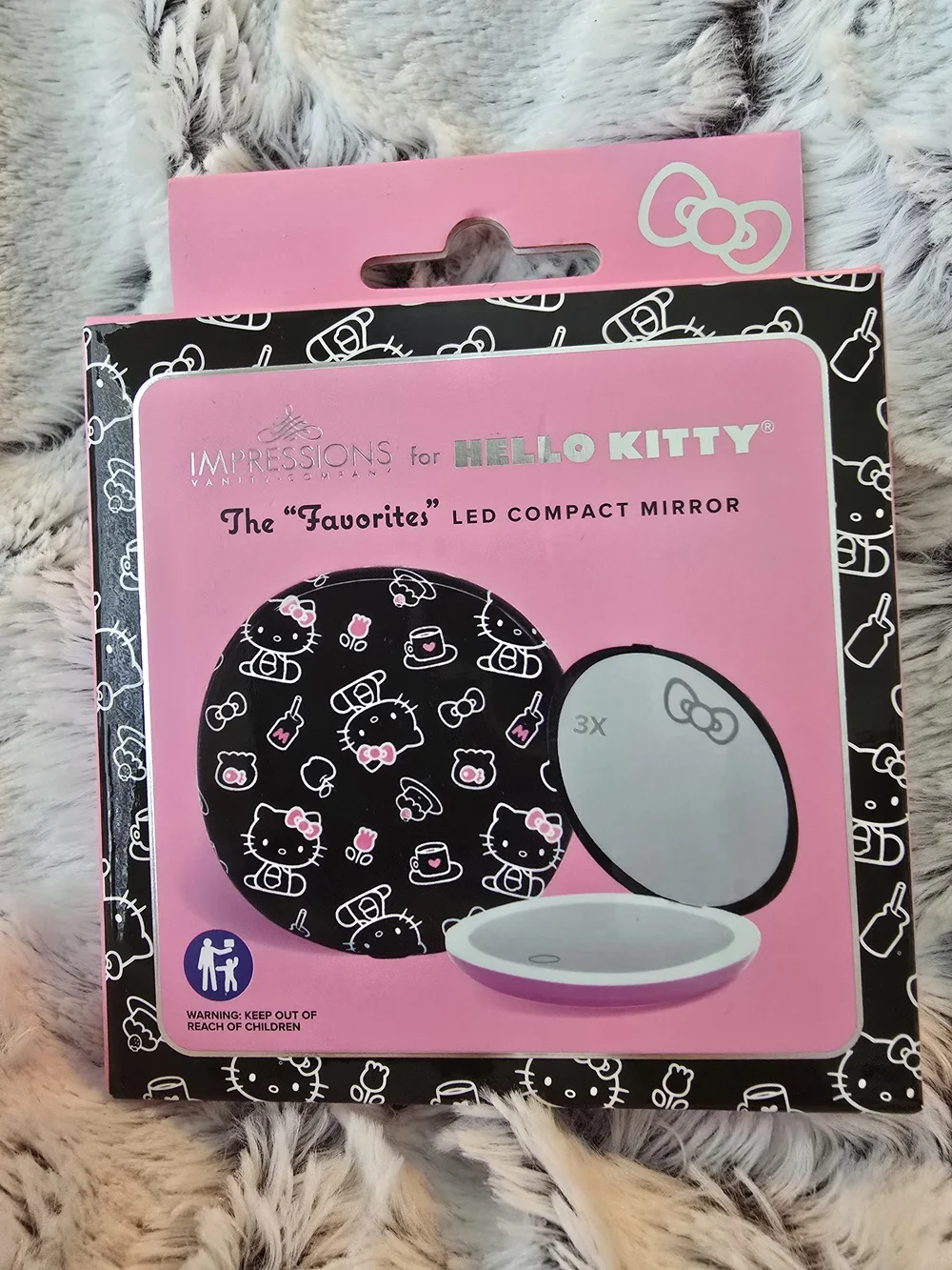 Impressions Hello Kitty LED Compact Mirror - Black & Pink NWT